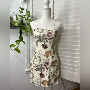 Charlie Holiday Strapless Dress with Floral and Animal Print